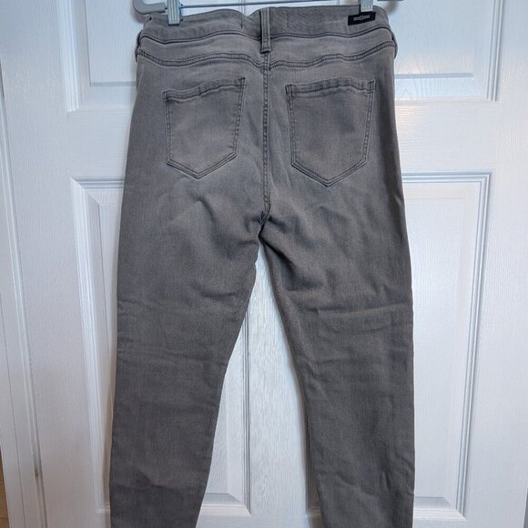 LIVERPOOL ankle skinny charcoal gray jeans with black distressed cuffed hem - Picture 8 of 16